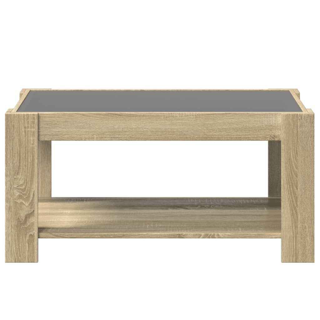 vidaXL Stolik kawowy z LED, dąb sonoma, 93x53x45 cm