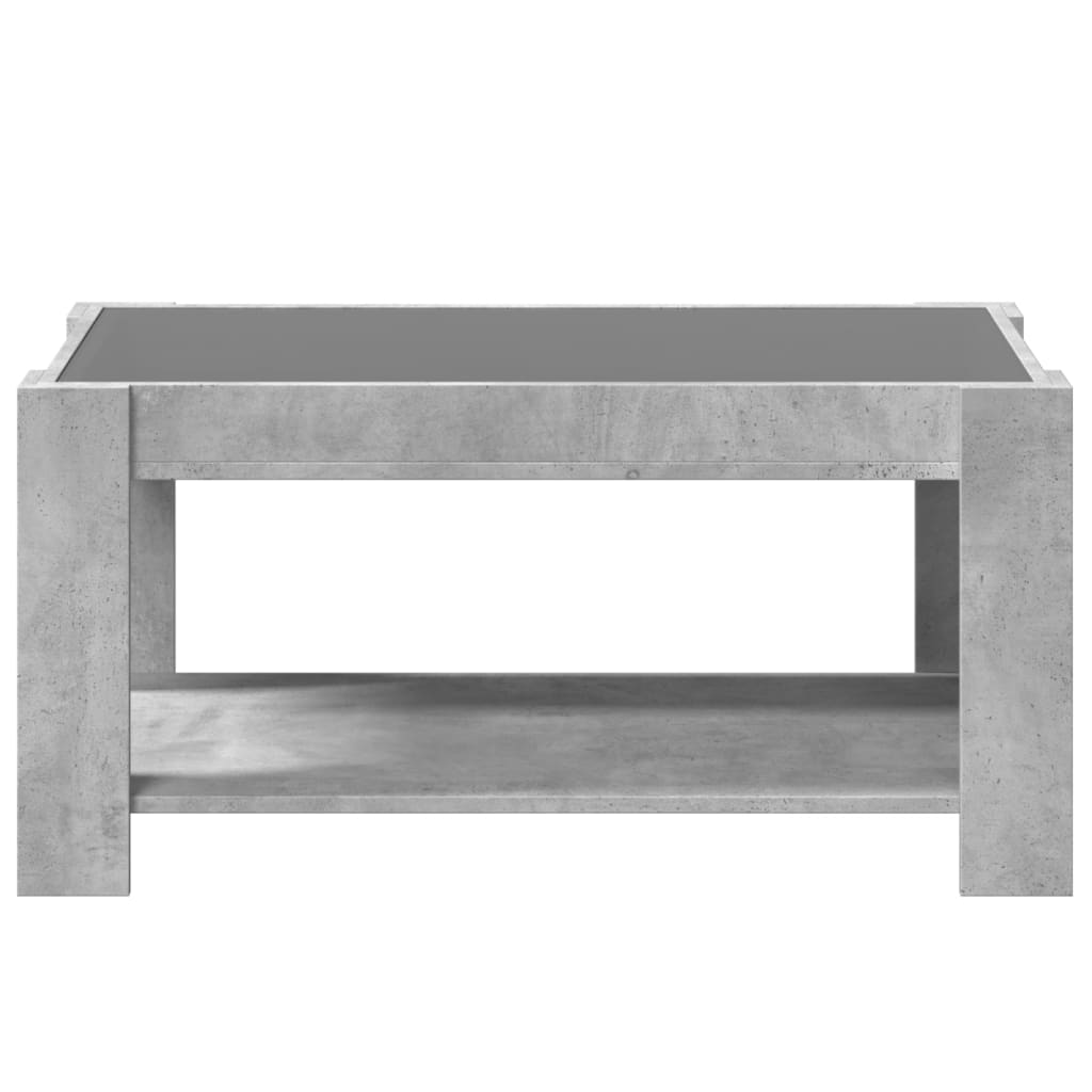 vidaXL Stolik kawowy z LED, szarość betonu, 93x53x45 cm
