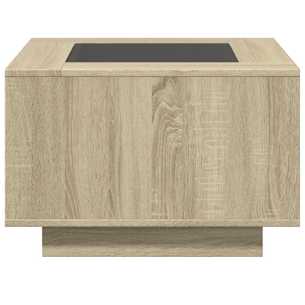 vidaXL Stolik kawowy z LED, dąb sonoma, 60x60x40 cm