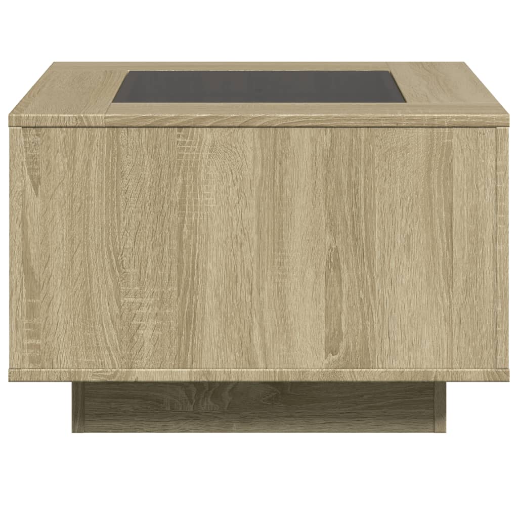 vidaXL Stolik kawowy z LED, dąb sonoma, 60x60x40 cm