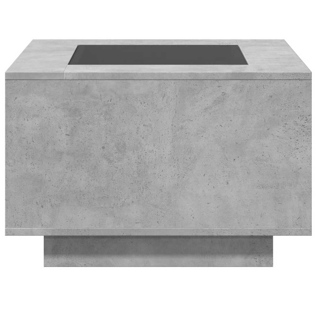 vidaXL Stolik kawowy z LED, szarość betonu, 60x60x40 cm