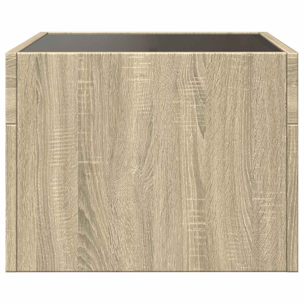 vidaXL Stolik kawowy z LED Infinity, dąb sonoma, 40x40x30 cm