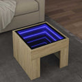 vidaXL Stolik kawowy z LED Infinity, dąb sonoma, 40x40x30 cm