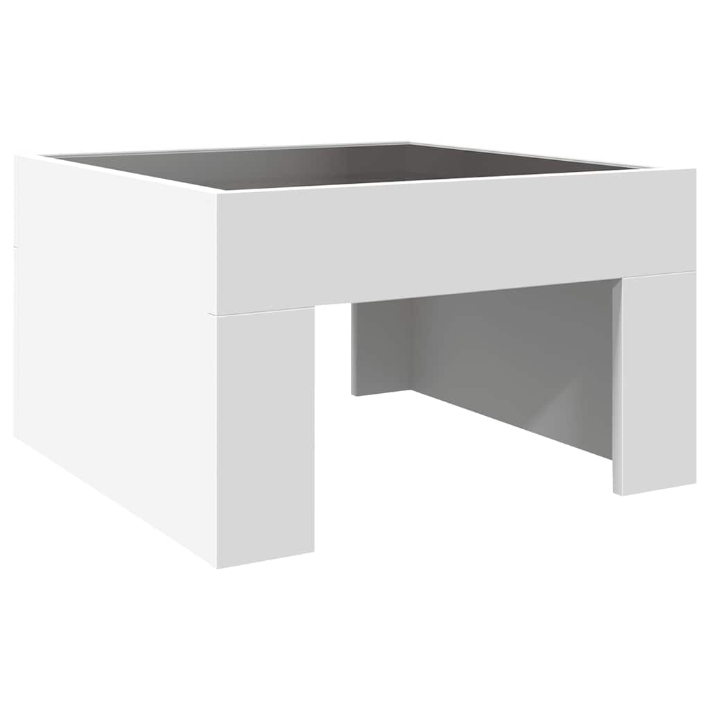 vidaXL Stolik kawowy z LED Infinity, biały, 50x50x30 cm