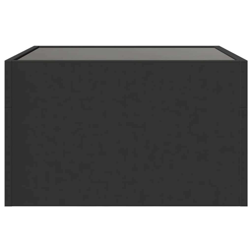 vidaXL Stolik kawowy z LED Infinity, czarny, 50x50x30 cm