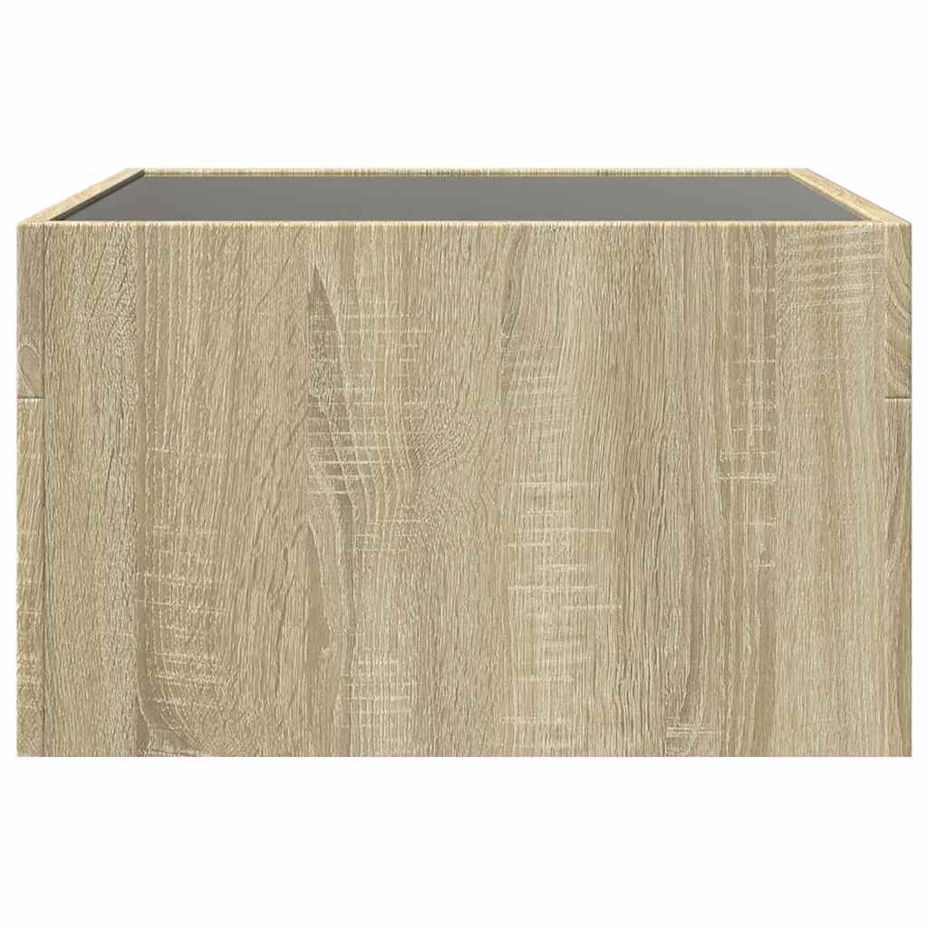 vidaXL Stolik kawowy z LED Infinity, dąb sonoma, 50x50x30 cm