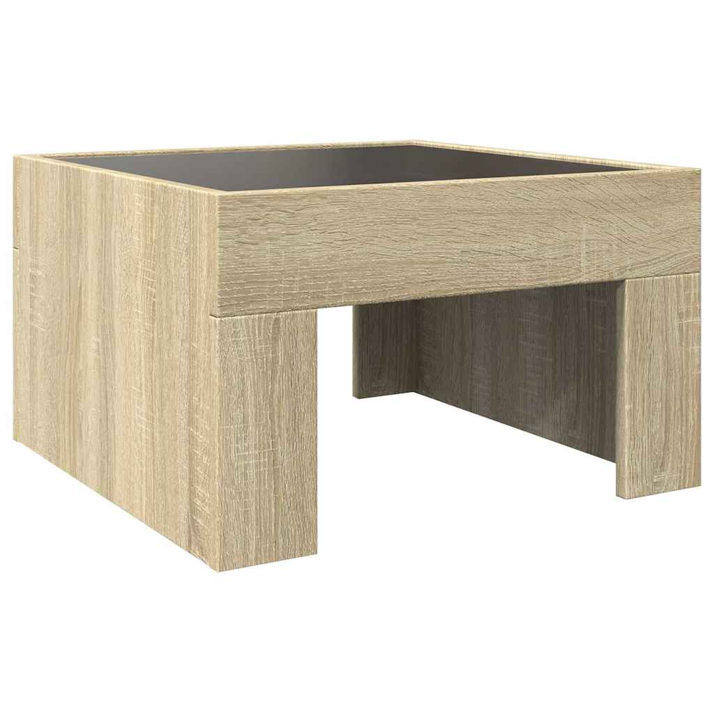 vidaXL Stolik kawowy z LED Infinity, dąb sonoma, 50x50x30 cm