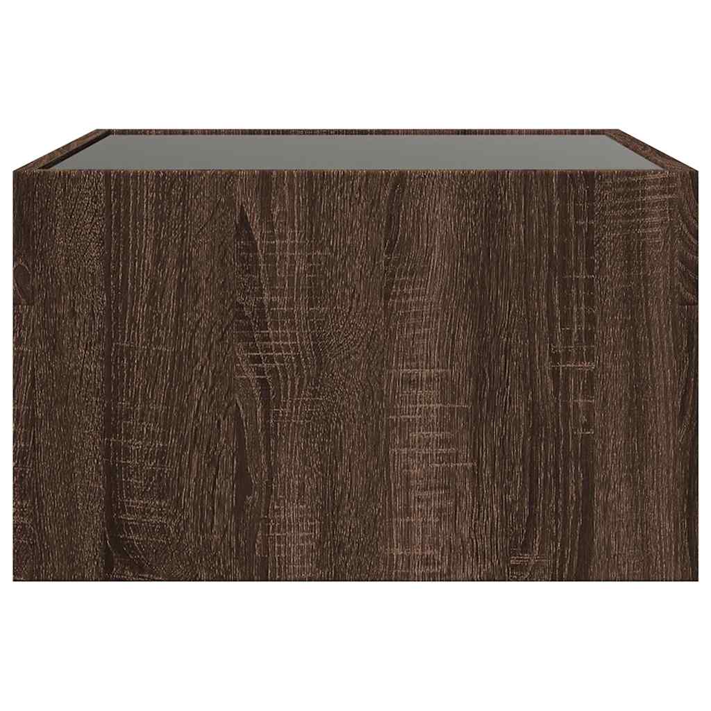 vidaXL Stolik kawowy z LED Infinity, brązowy dąb, 50x50x30 cm