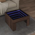 vidaXL Stolik kawowy z LED Infinity, brązowy dąb, 50x50x30 cm