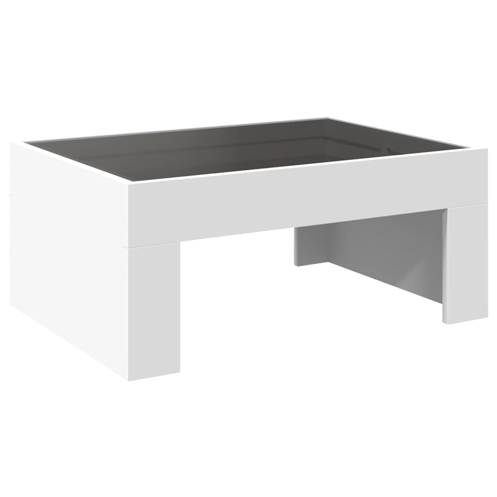 vidaXL Stolik kawowy z LED Infinity, biały, 70x50x30 cm