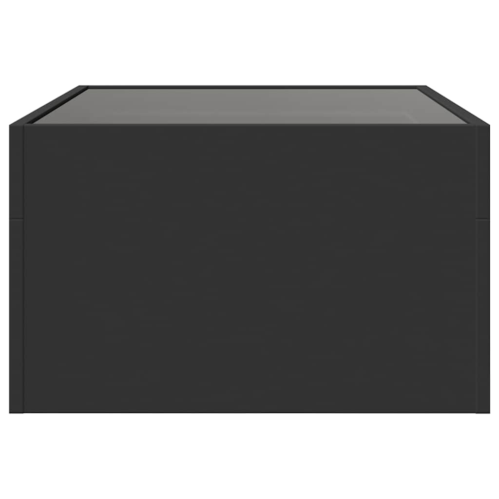 vidaXL Stolik kawowy z LED Infinity, czarny, 70x50x30 cm