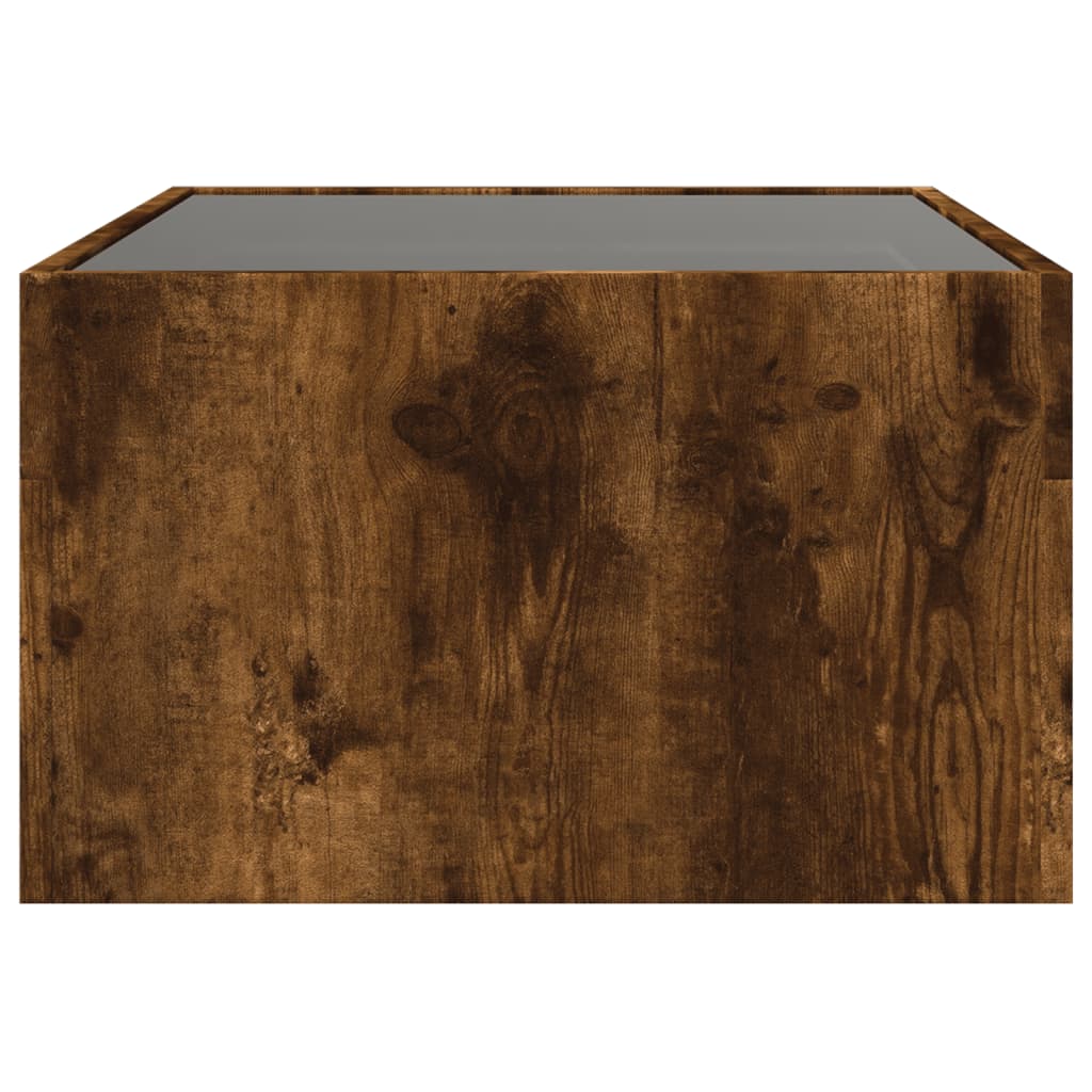 vidaXL Stolik kawowy z LED Infinity, przydymiony dąb, 70x50x30 cm