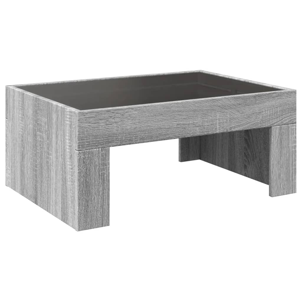 vidaXL Stolik kawowy z LED Infinity, szary dąb sonoma, 70x50x30 cm