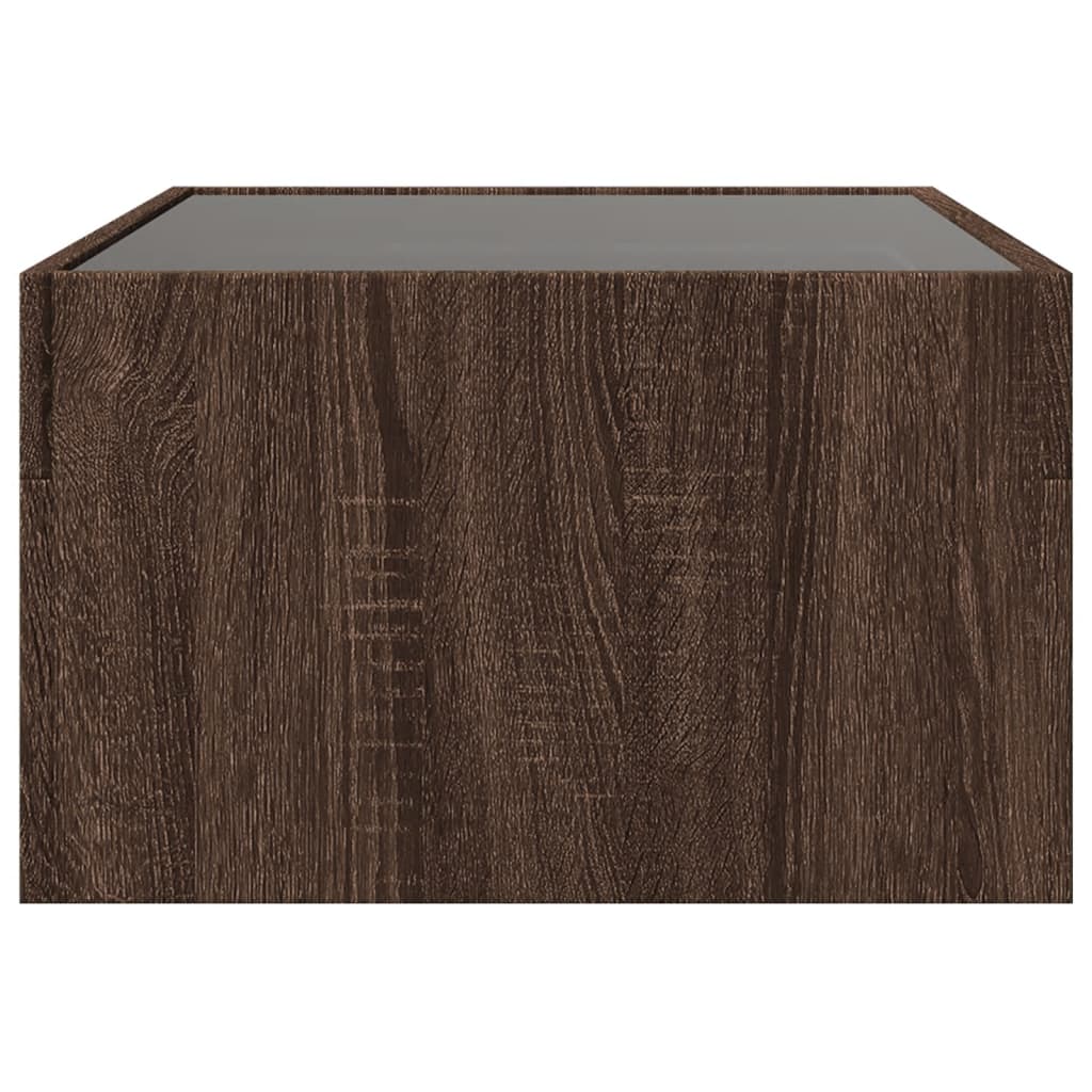 vidaXL Stolik kawowy z LED Infinity, brązowy dąb, 70x50x30 cm