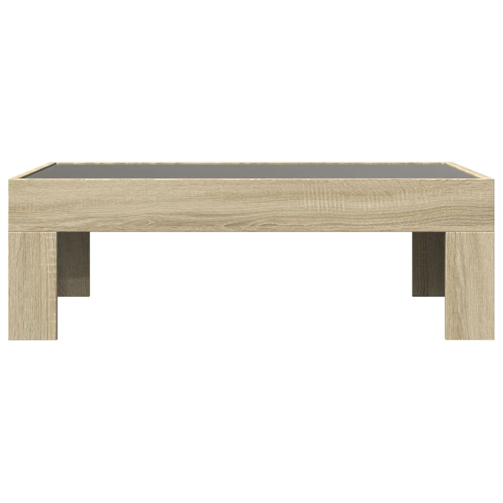 vidaXL Stolik kawowy z LED Infinity, dąb sonoma, 90x50x30 cm