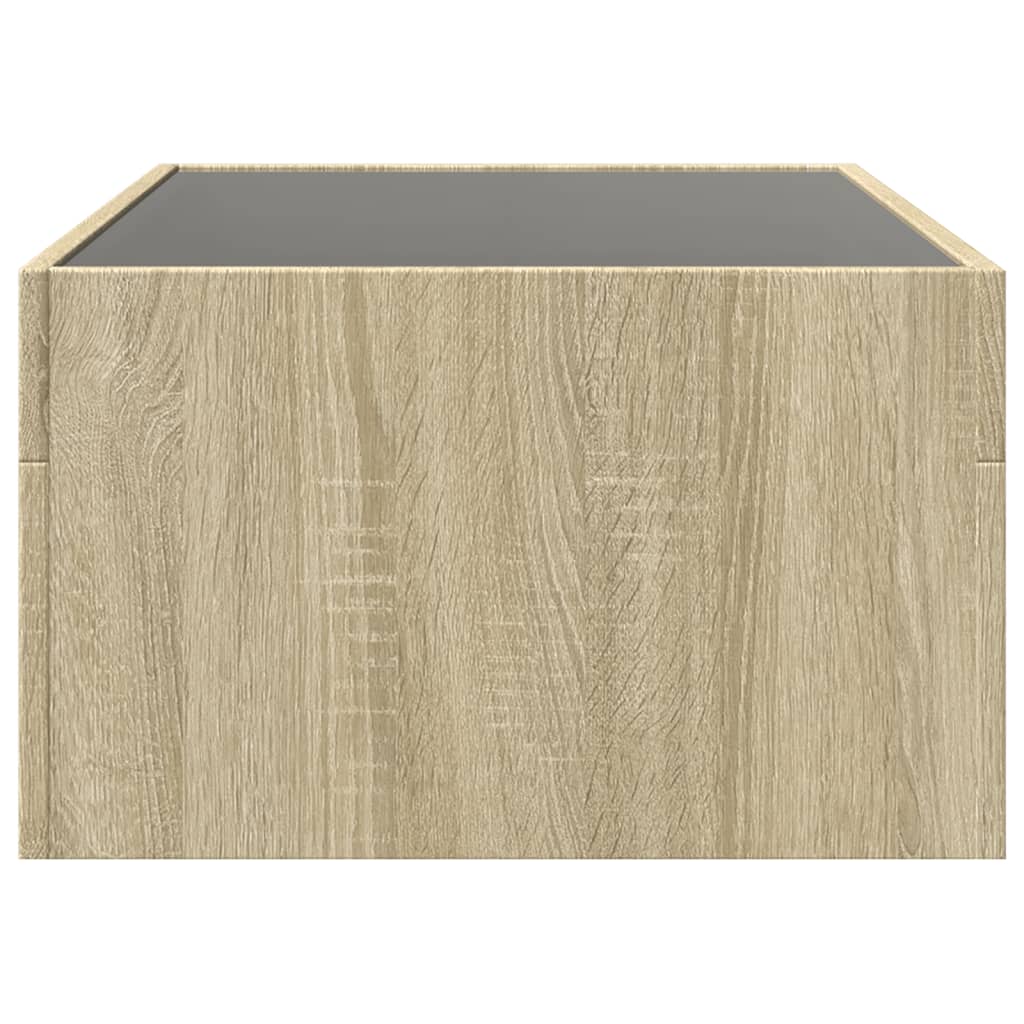 vidaXL Stolik kawowy z LED Infinity, dąb sonoma, 90x50x30 cm
