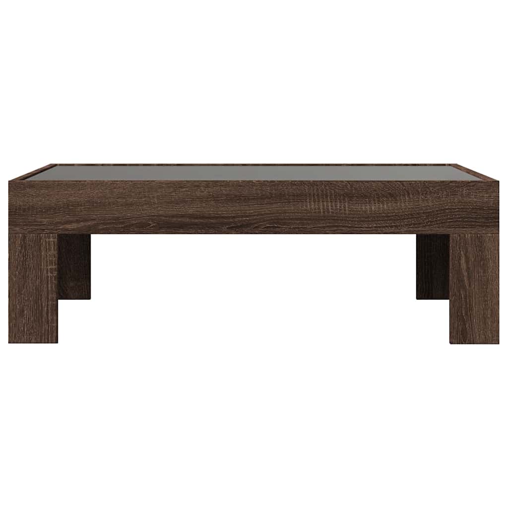 vidaXL Stolik kawowy z LED Infinity, brązowy dąb, 90x50x30 cm