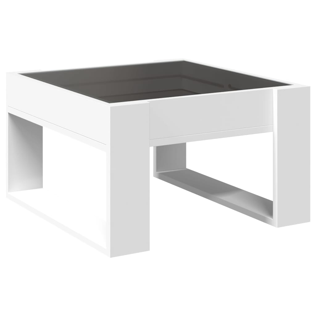 vidaXL Stolik kawowy z LED Infinity, biały, 50x53x30 cm