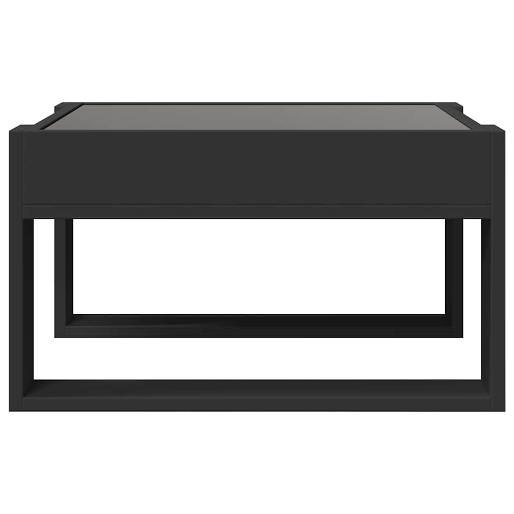 vidaXL Stolik kawowy z LED Infinity, czarny, 50x53x30 cm