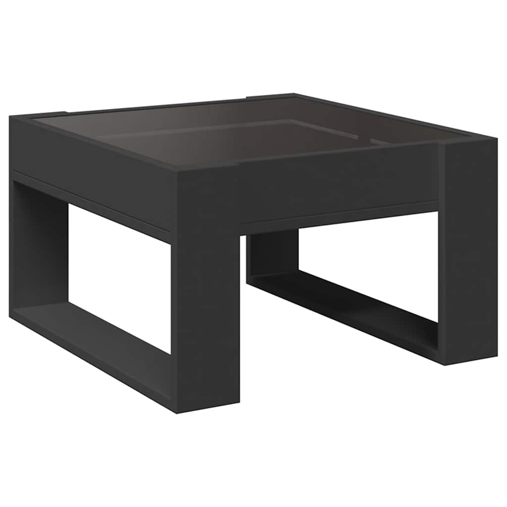 vidaXL Stolik kawowy z LED Infinity, czarny, 50x53x30 cm
