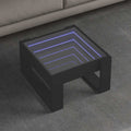 vidaXL Stolik kawowy z LED Infinity, czarny, 50x53x30 cm