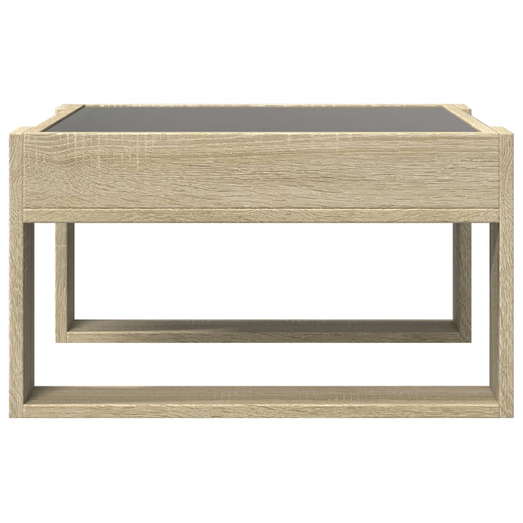 vidaXL Stolik kawowy z LED Infinity, dąb sonoma, 50x53x30 cm