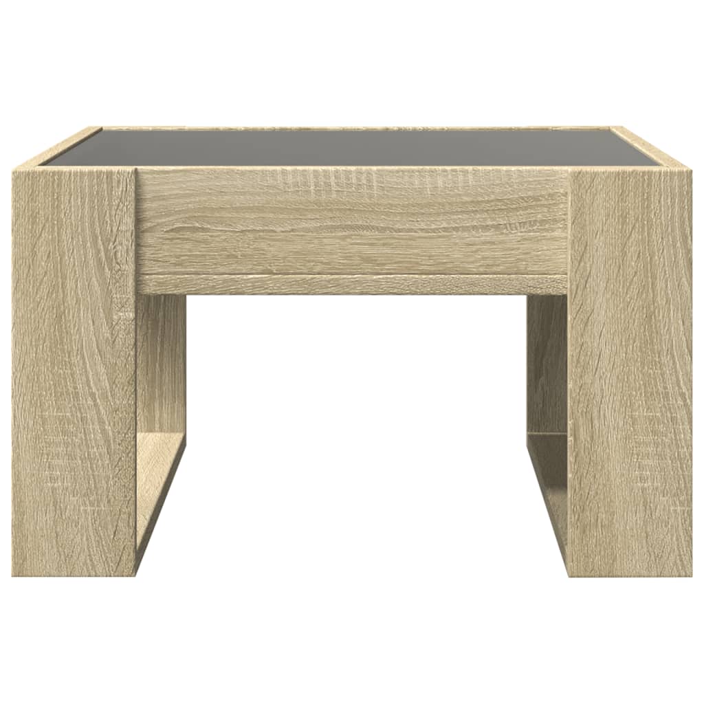 vidaXL Stolik kawowy z LED Infinity, dąb sonoma, 50x53x30 cm