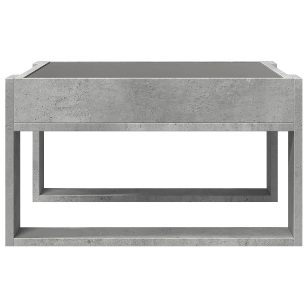 vidaXL Stolik kawowy z LED Infinity, szarość betonu, 50x53x30 cm