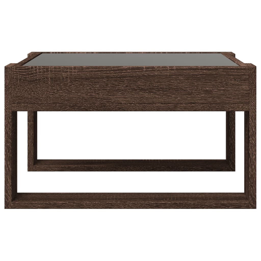 vidaXL Stolik kawowy z LED Infinity, brązowy dąb, 50x53x30 cm