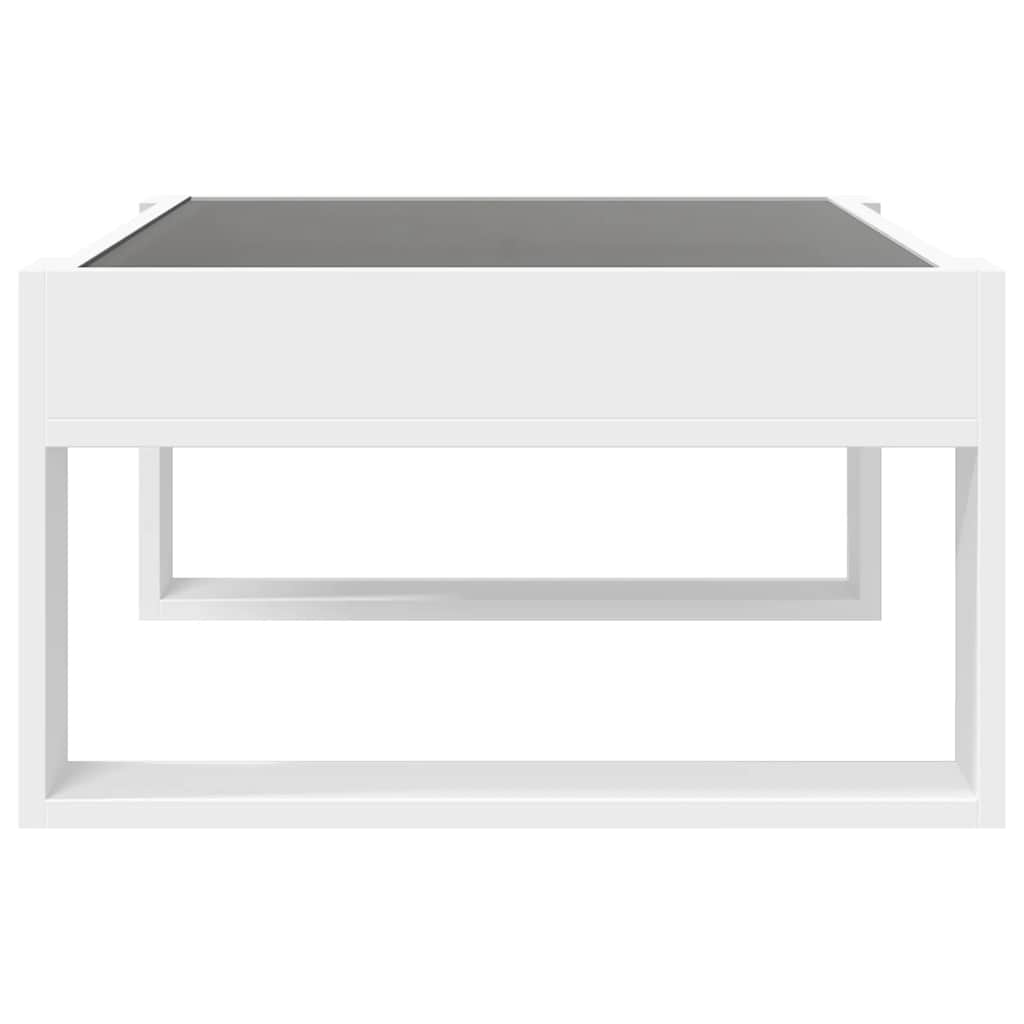 vidaXL Stolik kawowy z LED Infinity, biały, 70x53x30 cm