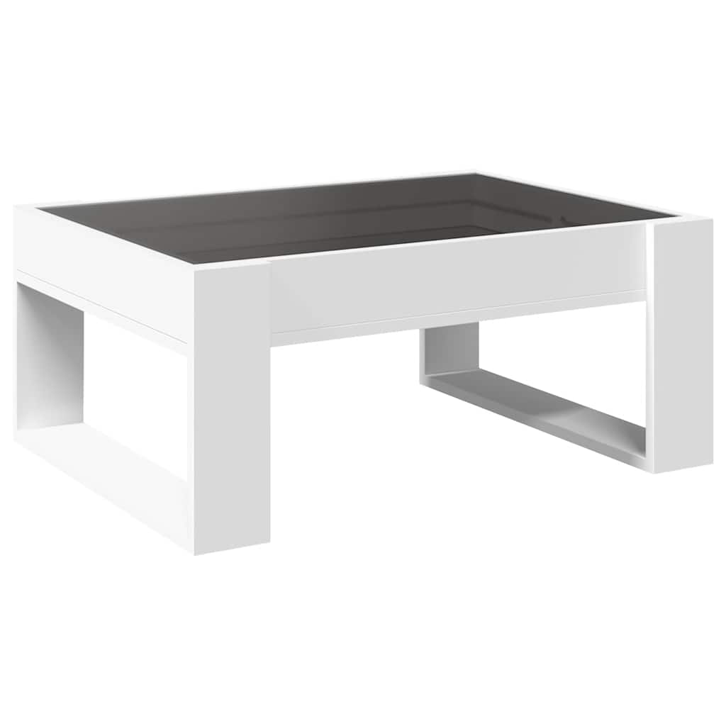 vidaXL Stolik kawowy z LED Infinity, biały, 70x53x30 cm
