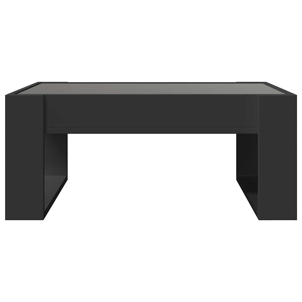 vidaXL Stolik kawowy z LED Infinity, czarny, 70x53x30 cm