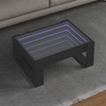 vidaXL Stolik kawowy z LED Infinity, czarny, 70x53x30 cm