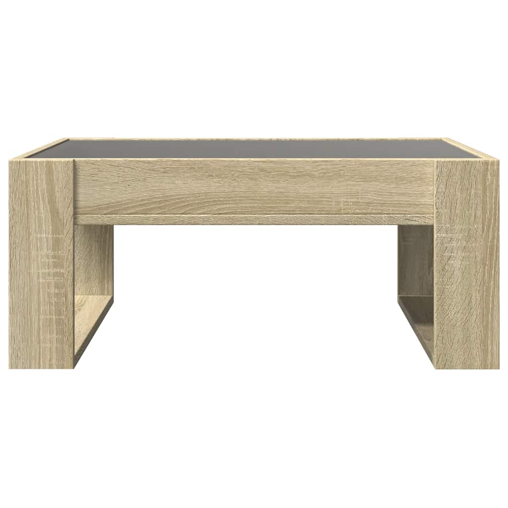 vidaXL Stolik kawowy z LED Infinity, dąb sonoma, 70x53x30 cm