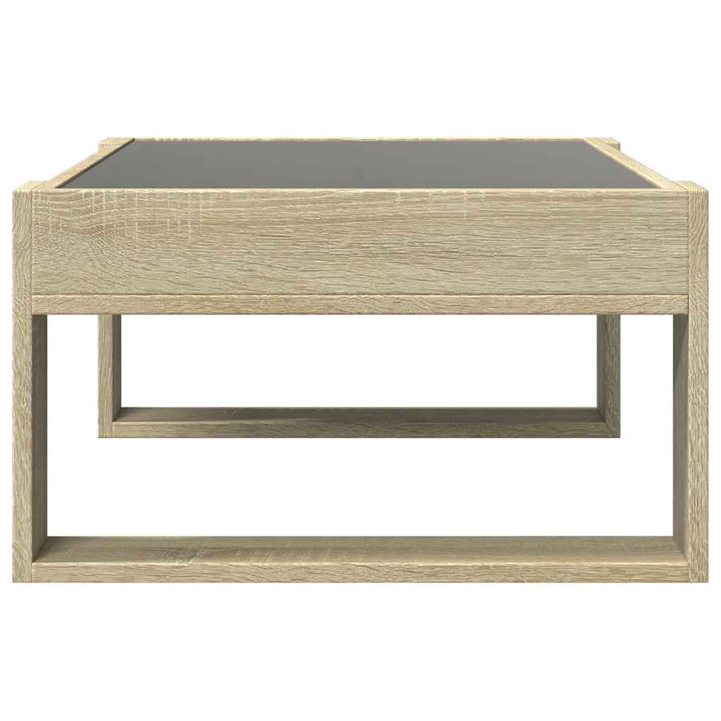 vidaXL Stolik kawowy z LED Infinity, dąb sonoma, 70x53x30 cm