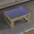 vidaXL Stolik kawowy z LED Infinity, dąb sonoma, 70x53x30 cm
