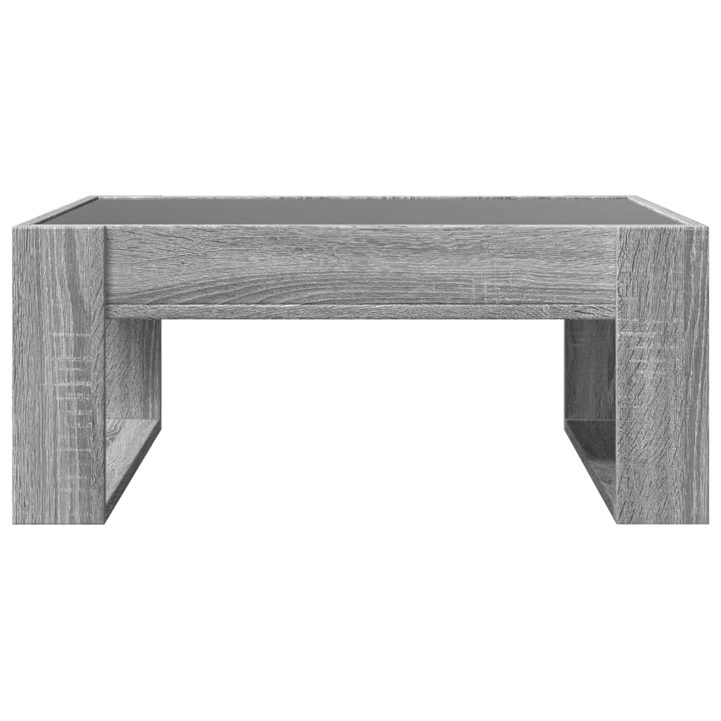 vidaXL Stolik kawowy z LED Infinity, szary dąb sonoma, 70x53x30 cm
