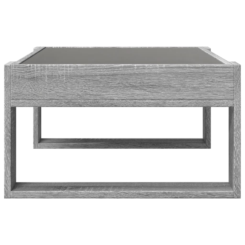vidaXL Stolik kawowy z LED Infinity, szary dąb sonoma, 70x53x30 cm