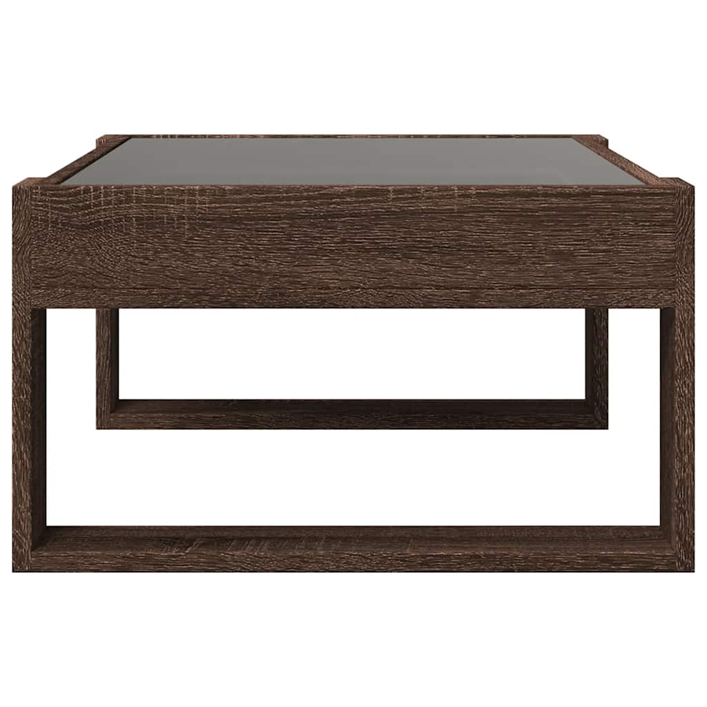 vidaXL Stolik kawowy z LED Infinity, brązowy dąb, 70x53x30 cm