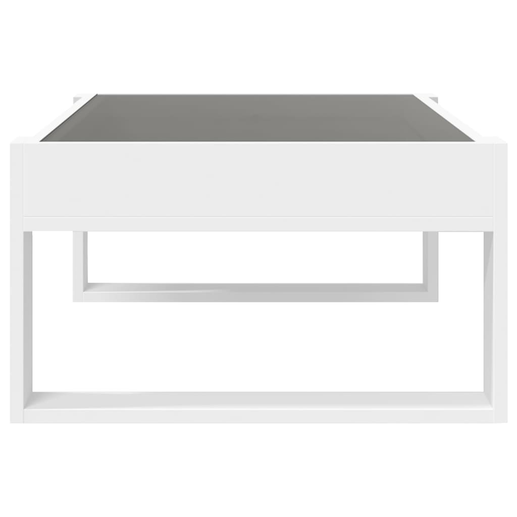 vidaXL Stolik kawowy z LED Infinity, biały, 90x53x30 cm