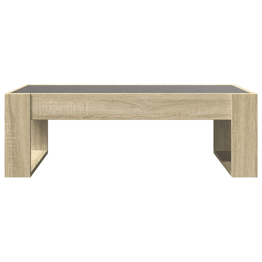 vidaXL Stolik kawowy z LED Infinity, dąb sonoma, 90x53x30 cm