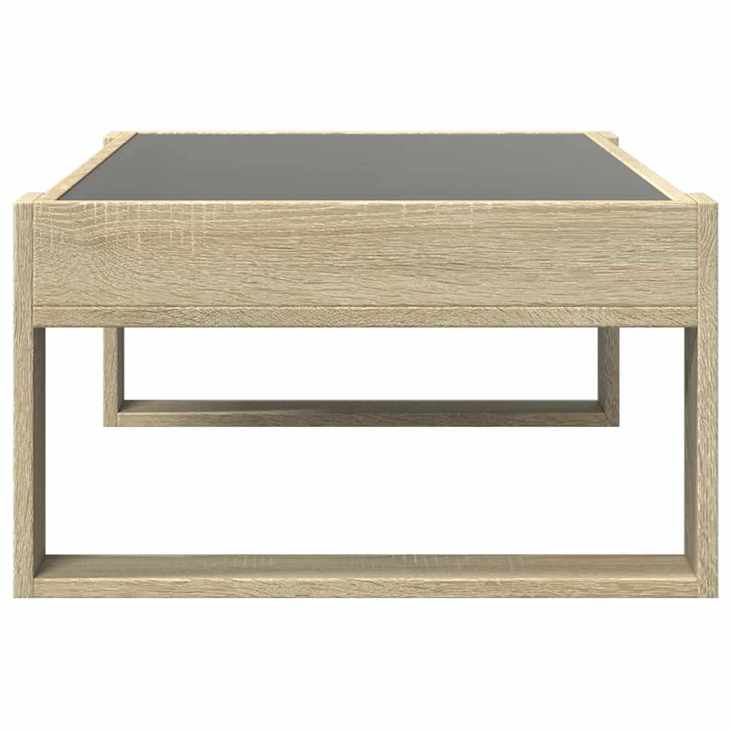 vidaXL Stolik kawowy z LED Infinity, dąb sonoma, 90x53x30 cm