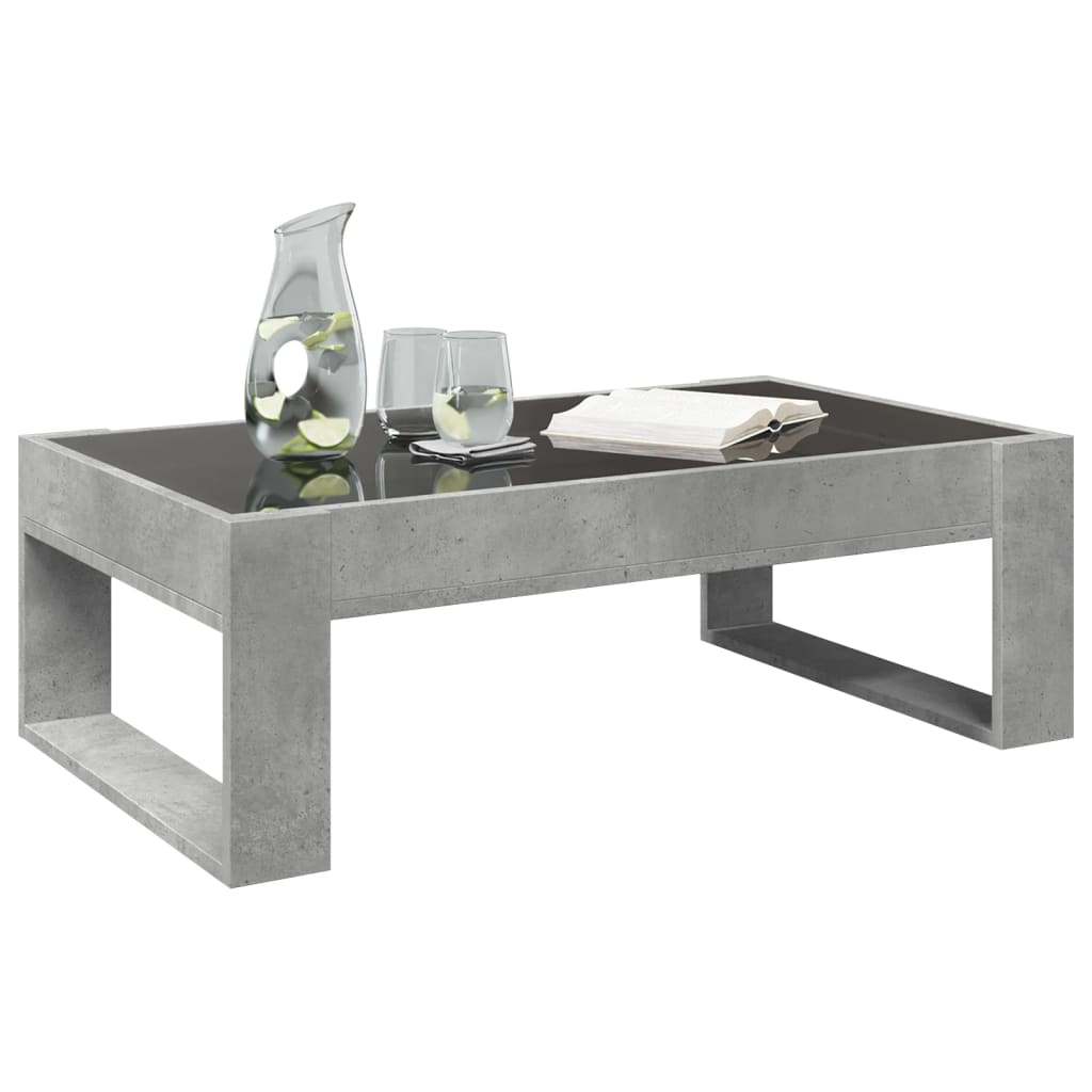 vidaXL Stolik kawowy z LED Infinity, szarość betonu, 90x53x30 cm