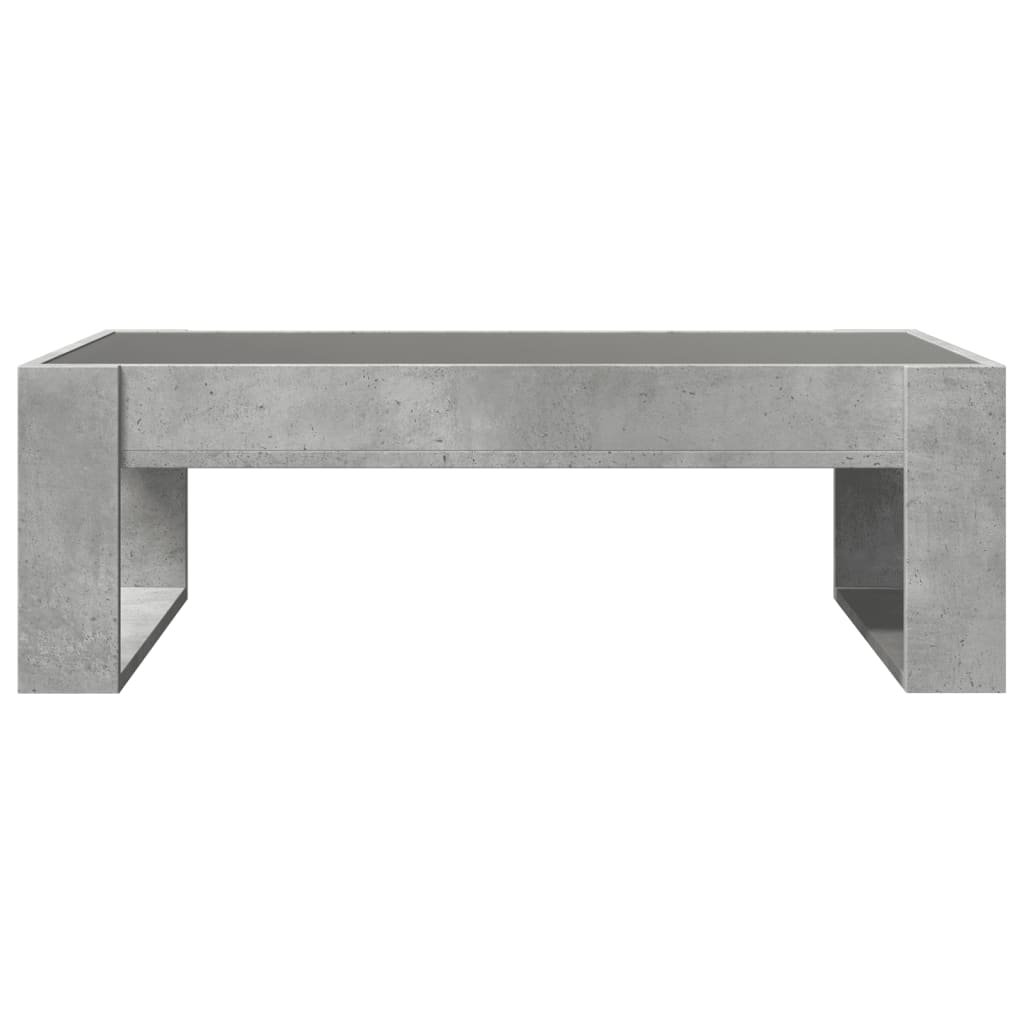 vidaXL Stolik kawowy z LED Infinity, szarość betonu, 90x53x30 cm