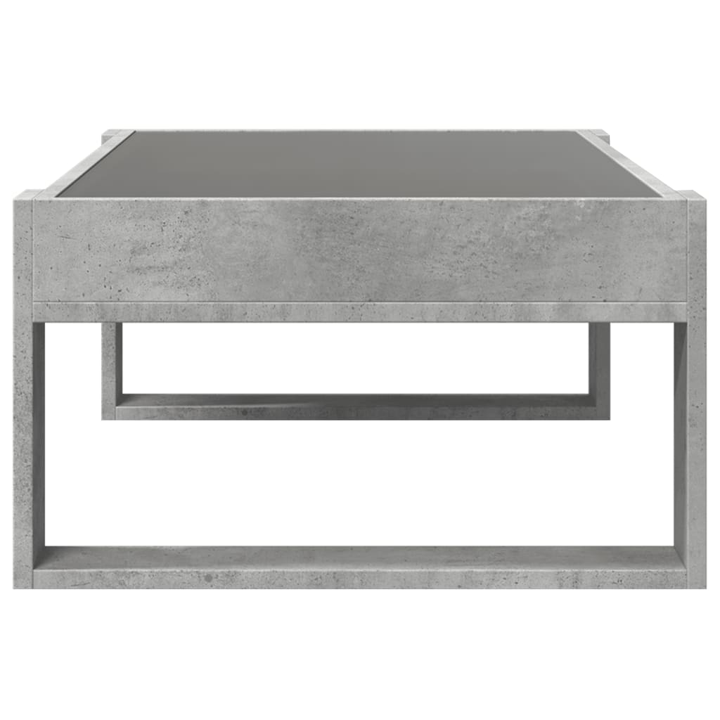 vidaXL Stolik kawowy z LED Infinity, szarość betonu, 90x53x30 cm