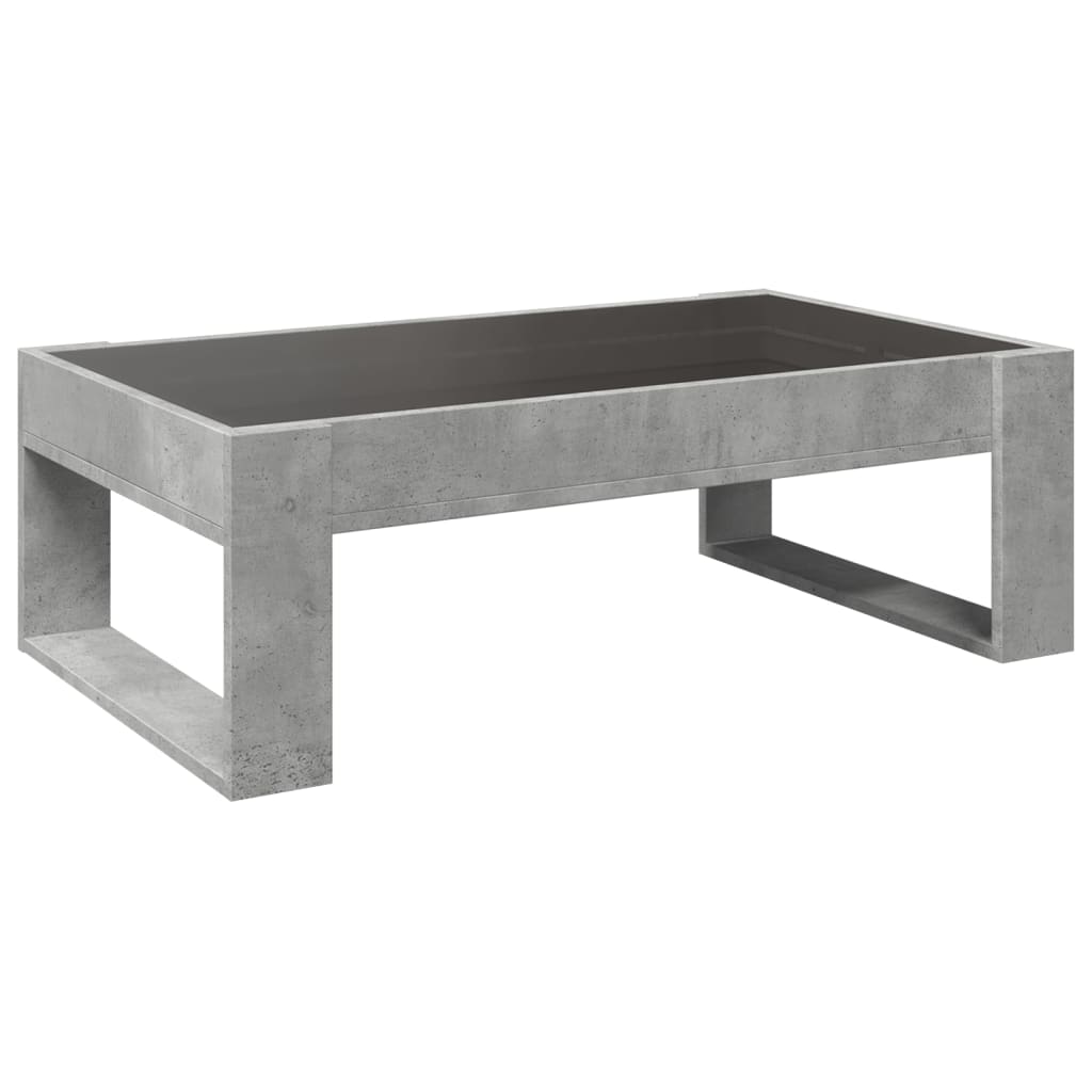 vidaXL Stolik kawowy z LED Infinity, szarość betonu, 90x53x30 cm