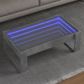 vidaXL Stolik kawowy z LED Infinity, szarość betonu, 90x53x30 cm