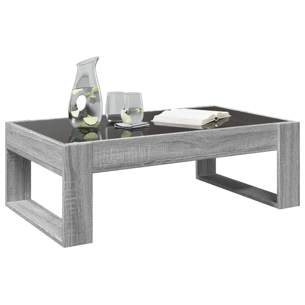 vidaXL Stolik kawowy z LED Infinity, szary dąb sonoma, 90x53x30 cm