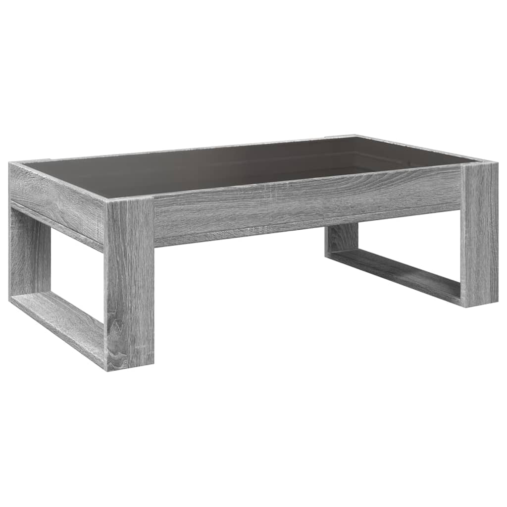 vidaXL Stolik kawowy z LED Infinity, szary dąb sonoma, 90x53x30 cm