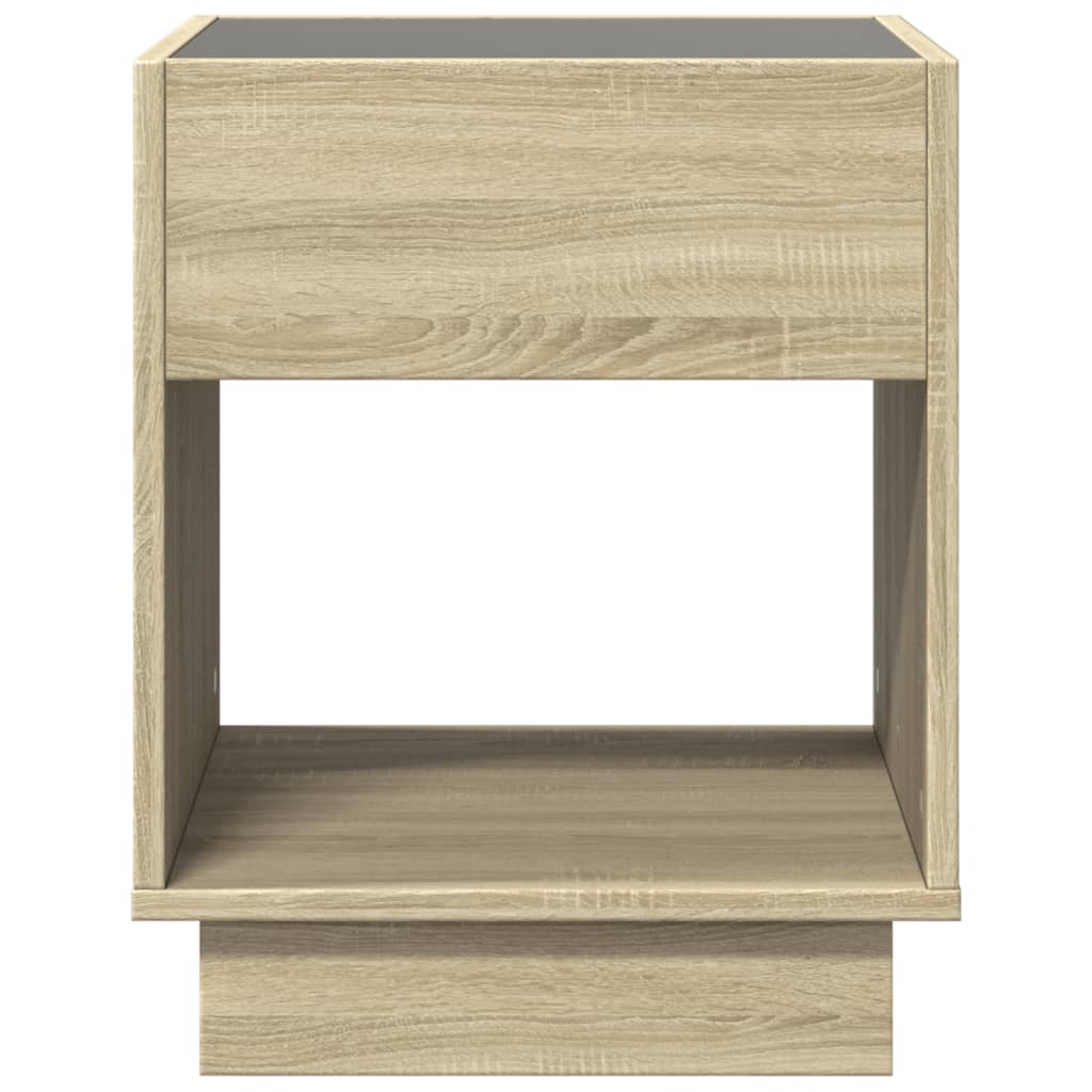 vidaXL Stolik kawowy z LED Infinity, dąb sonoma, 40x40x50 cm